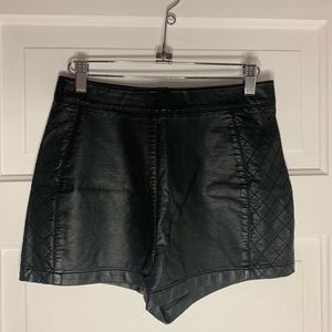 Forget 21 black faux leather shorts